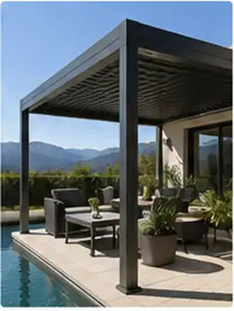 Pergola près d'une piscine